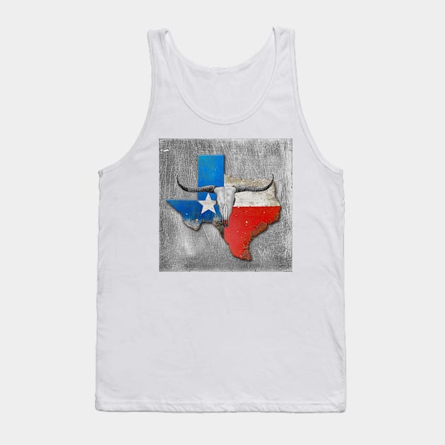 Longhorn Texas Map Tank Top by Dual Rogue